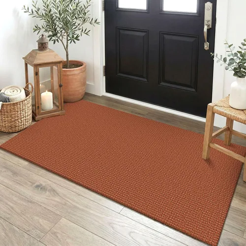 Vista 196 de EARTHALL Alfombra tejida de 2 x 3 pies, lavable para entrada, alfombra trenzada antideslizante, alfombra para puerta interior y exterior, alfombra