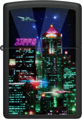 Vista 26 de Zippo Encendedor de bolsillo con diseño de patrón de 540 colores que brilla en la oscuridad Logotipo de 540 colores que brillan en la oscuridad