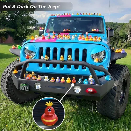 Vista 8 de Patos de goma surtidos para niños y niños pequeños, bonitos juguetes de bañera de pato para piscina en múltiples personajes, divertido carnaval