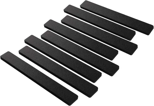 Vista 6 de 8 tiras de fieltro para tablón de anuncios, para pared, autoadhesivas, con 24 pasadores, tira de corcho para oficina, hogar, aula (negro)
