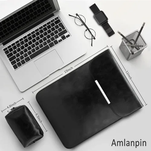 Vista 4 de Fundas para laptop (negro (cuero), 15-16 pulgadas)