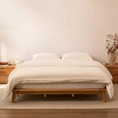Vista 20 de FLEXISPOT Hako G1 Queen Solid Wood Bed with USA-Assembled Mattress