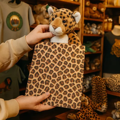 Vista 5 de 888 Display – 200 piezas de 8.5 x 11 pulgadas de papel de tono leopardo bolsas de regalo de compras