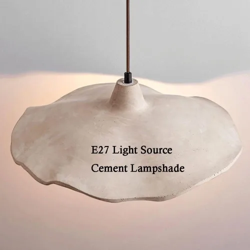 Vista 5 de Nordic Large Pendant Lights, Modern Gray Concrete Shade Hanging Pendant Lamp, Vintage Farmhouse Industrial Chandelier for Kitchen Island Dining Room