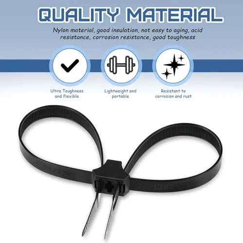 Vista 3 de Shappy 30 piezas de puños flexibles de nailon con doble cremallera, bridas de cables de doble abrazadera, puños de mano resistentes, resistencia