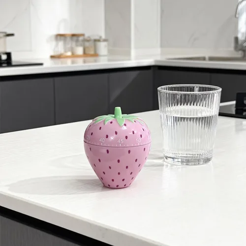 Vista 9 de Lindo temporizador de cocina de galletas de frutas Alarma de cocina manual novedosa Molde mecánico de fresa en forma divertida para decoración