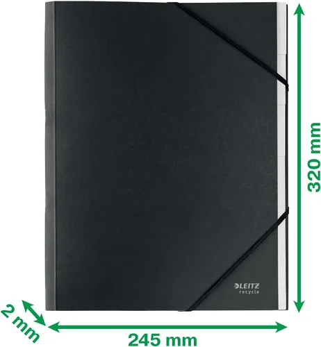 Vista 4 de L:Divisor Libro Recycle 6Tabs Tarjeta Negro