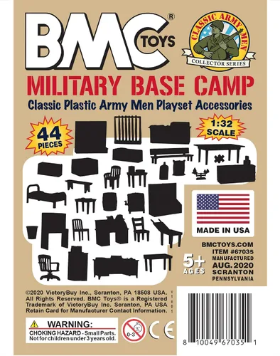 Vista 7 de BMC Classic Marx Military Base Camp - 44 piezas de plástico ejército hombres Playset Accesorios