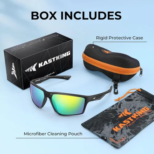 Vista 7 de KastKing Osage - Gafas de sol deportivas polarizadas para hombres y mujeres, ideales para conducir, pescar, ciclismo, correr, protección UV