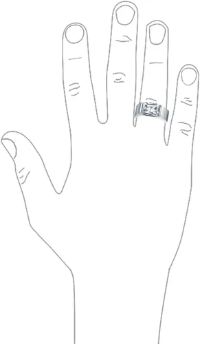 Vista 4 de Personalize Simple Geometric 4CTW - Anillo de compromiso rectangular de imitación de zafiro azul o circonita cúbica transparente, corte esmeralda