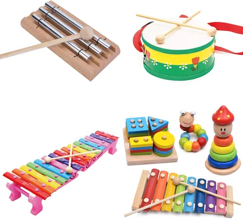Vista 3 de Palitos de percusión de mazos de madera para xilófono, campanilla, bloque de madera, glockenspiel y campanas, 8 pulgadas de largo
