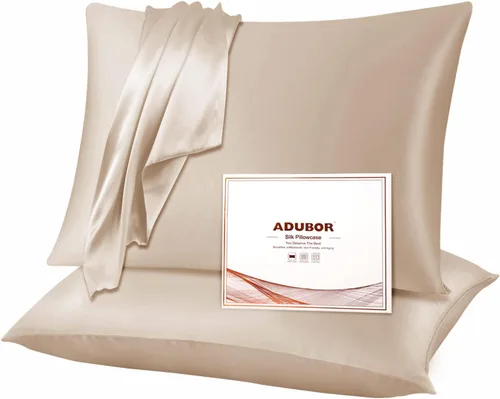 Vista 39 de Adubor Funda de almohada 100% de seda, fundas de almohada de seda de morera, 22 fibras de grado Momme 6A, funda de almohada de seda para la salud