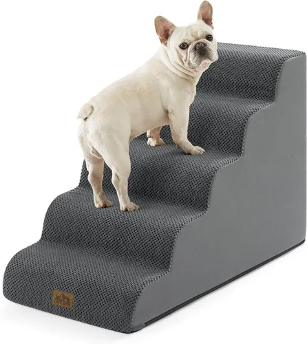 Vista 15 de COZY KISS Escaleras anchas para perros pequeños de 15.7 pulgadas de alto, escalón para mascotas para cachorros, gatos mayores, rampa curva