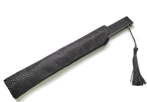 Vista 3 de Eastern Wind Ventilador chino japonés plegable con bambú para mujer, abanicos de mano para mujeres, boda de 8.3 pulgadas Negro