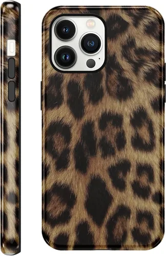 Vista 45 de Funda de teléfono con estampado de guepardo para iPhone 7/8/SE 2020/2022 de 4.7 pulgadas, funda de lujo con diseño de leopardo marrón coqueta a