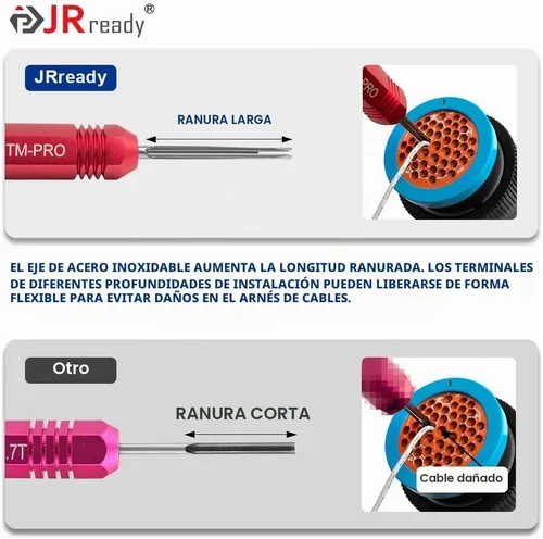 Vista 7 de JRready ST5257-PRO Kit de Herramientas de Conector Deutsch para Contactos Sólidos/Estampados 4#8#16#12#20# 6-22 AWG, con Herramienta de Extracción