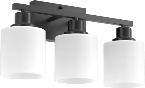 Vista 8 de Luces de baño negras sobre espejo, lámpara de tocador antioxidante para baño, lámpara de pared moderna de 3 luces para sala de estar, base E26