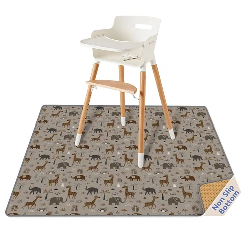 Vista 12 de Blissful Diary - Alfombrilla para debajo de la silla alta, 50.4 x 50.4 pulgadas, lavable, antideslizante, protectora contra salpicaduras, rosa claro