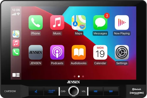 Vista 3 de Jensen CAR910W 9 pulgadas Mechless receptor multimedia con inalámbrico y con cable Apple CarPlay l Soporta dispositivos Android l SiriusXM-Ready l