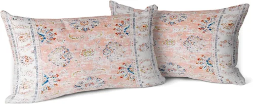 Vista 14 de Snycler Fundas de almohada boho 16x16 pulgadas juego de 2, almohadas de estilo boho para sofá en azul marino, rojo, geométrico, floral, decorativas