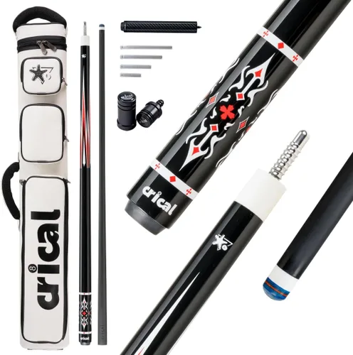 Vista 12 de CRICAL 58-Inch Carbon Fiber Pool Cue Set, Low Deflection, 12.5mm Tip