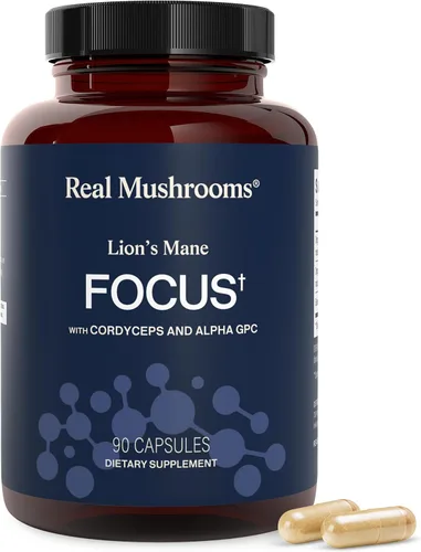 Vista 10 de Lions Mane Mushroom Cognition (120 cápsulas) Cápsulas de extracto de hongo de melena de león Suplemento para el cerebro, vitaminas cerebrales