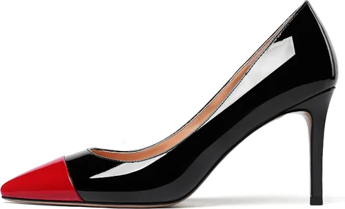 Vista 2 de WAYDERNS Zapatos de tacón alto con punta puntiaguda para mujer, de 3.5 pulgadas