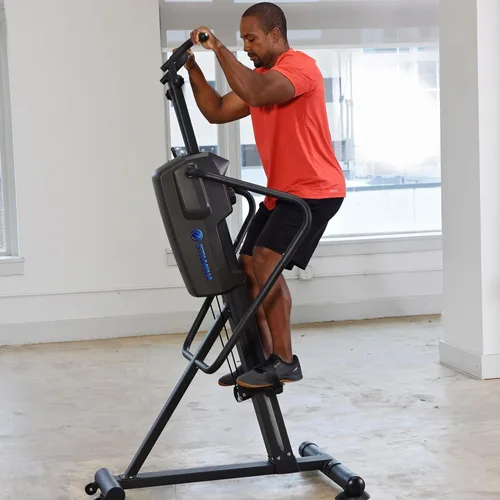Vista 7 de Stamina Productos Cardio Climber Máquina de ejercicios de fitness para entrenamiento en casa con entrenamiento inteligente, monitor LCD y ruedas