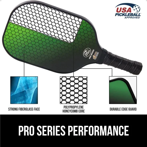 Vista 3 de Gorilla Gear USAPA Approved Pickleball Starter Set, Fiberglass Paddles with Bag and Balls, Indoor Outdoor Court Use, Comfortable Racket Grip