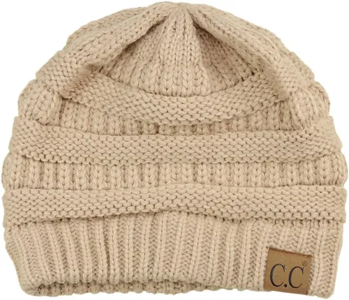 Vista 600 de C.C Trendy Warm Chunky Soft Stretch Cable Knit Beanie