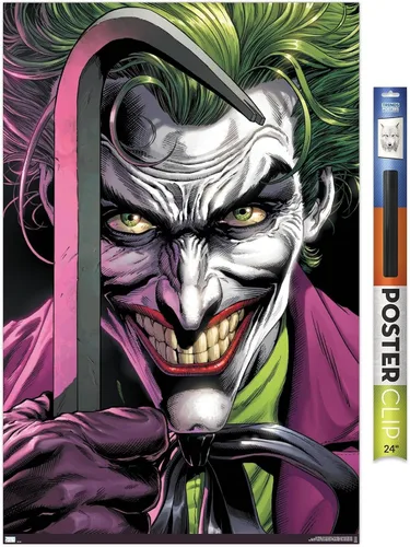 Vista 13 de Trends International DC Comics The Joker - Póster de pared con barra de palanca, 22.4 pulgadas de largo x 14.7 W, versión enmarcada de madera