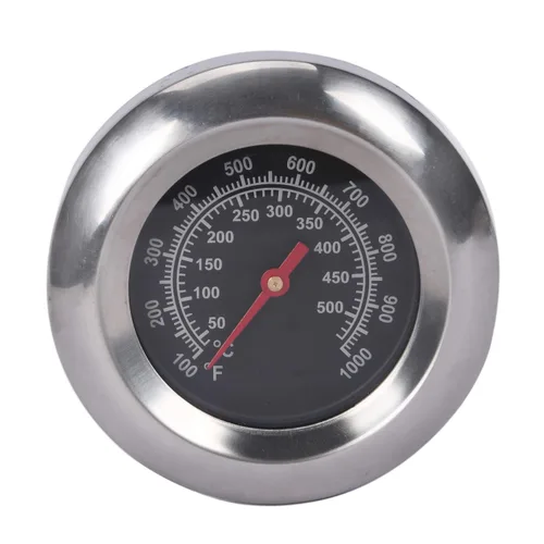 Vista 6 de GasSaf 2 3/8" barbacoa de acero inoxidable parrilla de carbón de madera ahumador de temperatura Pit termómetro Fahrenheit e indicador de calor
