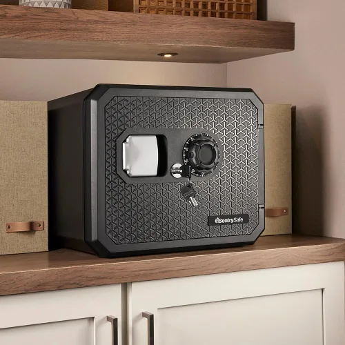 Vista 5 de SentrySafe Caja de seguridad contra incendios grande de 0.81 pies cúbicos con cerradura de combinación de dial para el hogar u oficina, protege