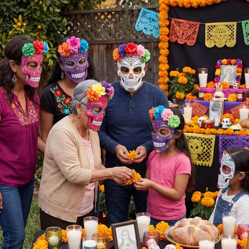 Vista 7 de Dia De Los Muertos Mask Craft Kit, Day of The Dead Color Skull Mask
