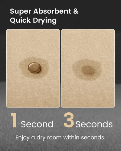 Vista 4 de Stiio Alfombrillas de baño para el baño, superabsorbentes de secado rápido, alfombras de goma antideslizantes delgadas para el baño que pasan debajo