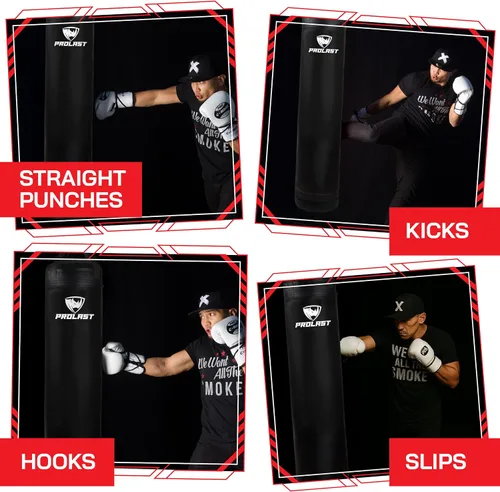 Vista 2 de Saco de boxeo pesado para adultos, boxeo, artes marciales, Muay Thai, equipo de entrenamiento de fuerza, relleno o sin relleno, 5 pies, 100 libras