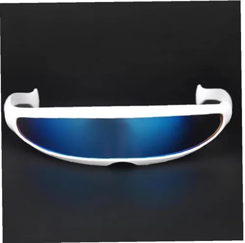 Vista 4 de JDD Gafas de sol futuristas novedosas con espejo monobloque color azul