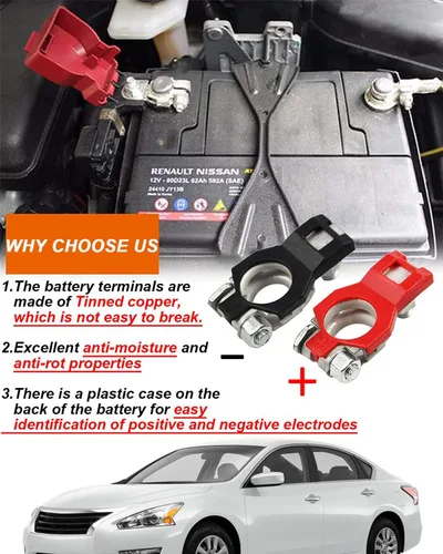 Vista 5 de Kit de repuesto positivo y negativo de terminal de batería compatible con Nissan Altima Maxima Rouge Sentra Murano Infiniti Toyota Lexus Reemplazo #
