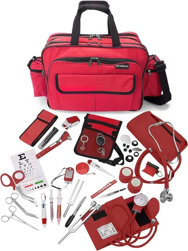 Vista 5 de ASA TECHMED Bolsa de viaje duradera para enfermera con suministros de enfermería, multibolsillos, nailon resistente, correa para el hombro