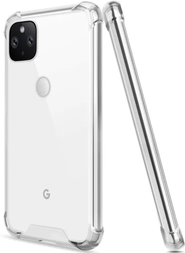 Vista 7 de Funda para Google Pixel 5, funda transparente con bonito degradado para teléfono, TPU reforzado, parte trasera de policarbonato duro, funda