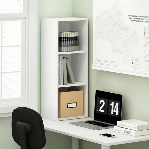 Vista 7 de Furinno Jaya Enhanced Home Estantería ajustable de 3 niveles, pino ámbar