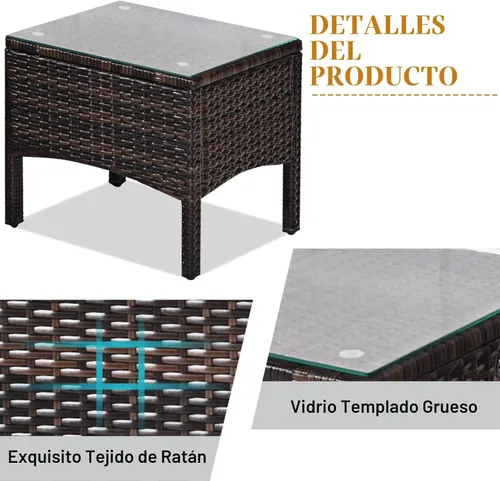 Vista 4 de KOTEK - Juego de muebles de patio de 3 piezas con cojines, color beige