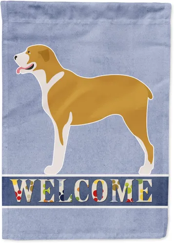 Vista 68 de Caroline's Treasures BB8334GF AIDI Bandera de jardín para perro de montaña del Atlas, bandera de buzón azul, bandera decorativa para patio exterior