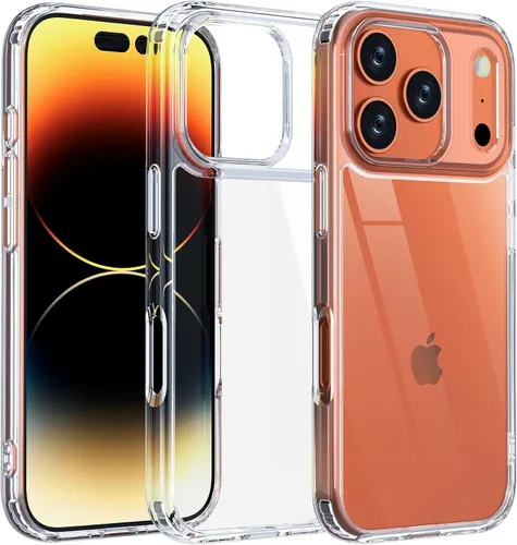 Vista 50 de ONES Funda delgada transparente para iPhone 8 Plus/7 Plus, PC + TPU híbrido, protección contra caídas de grado militar [antiamarillamiento], funda
