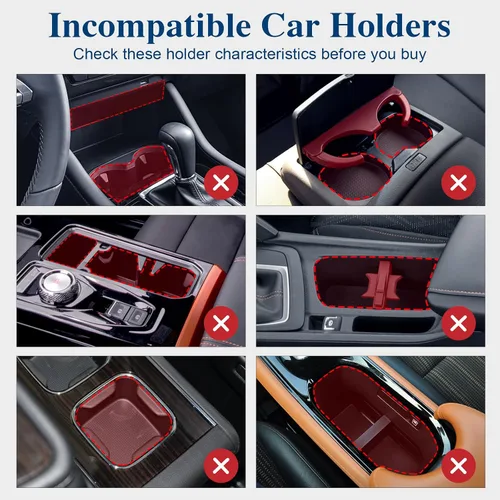 Vista 3 de Expansor de portavasos para automóvil, adaptador extensor de portavasos con brazo expandible y base ajustable, compatible con Yeti Ramblers de 14 a
