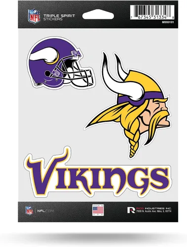 Vista 13 de Rico Industries NFL Football Triple Spirit Stickers Hoja de calcomanías triples