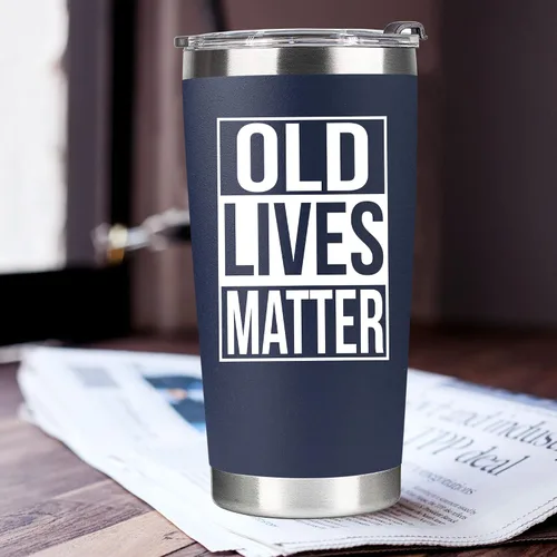 Vista 4 de VIWIS Regalos de cumpleaños para hombres, papá, él, abuelo – Divertido vaso de jubilación de 20 onzas, azul marino (VIWIS-TUMB15)