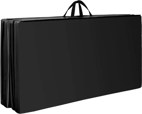 Vista 7 de Giantex 4'x8' Gymnastics Mat, 2" Thick Folding Tumbling Mat with Carrying Handles, Foldable Gym Mat with Hook and Loop Fastener, Cheer Mats for Kids