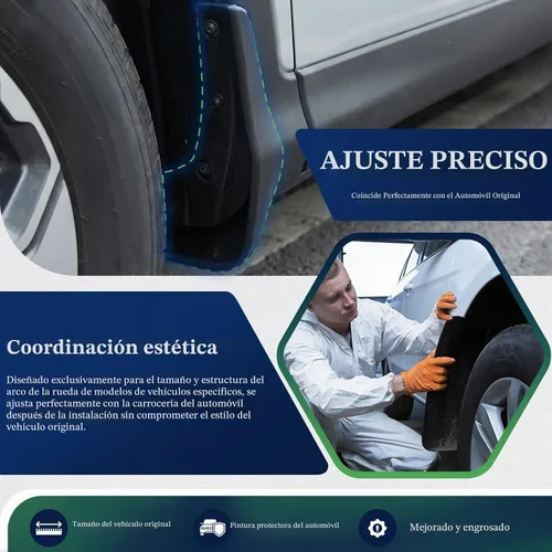 Vista 4 de Aleta de lodo Compatible con 2009-2010 Do-dge Ram 1500/2500/3500, 11-18 Ram 1500/2500/3500, Compatible con ruedas traseras simples, No es compatible