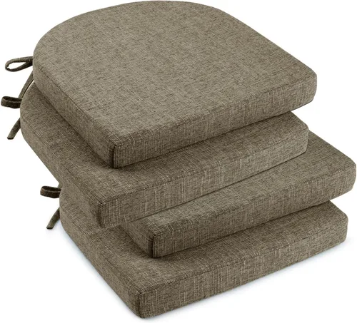 Vista 27 de downluxe Cojines para sillas de interior para sillas de comedor, almohadillas de espuma texturizada suaves y cómodas para sillas de cocina con lazos